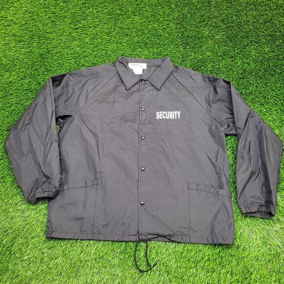 Vintage Security Guard Snap Jacket XL 26x28 Baggy Nylon USA - Picture 1 of 12